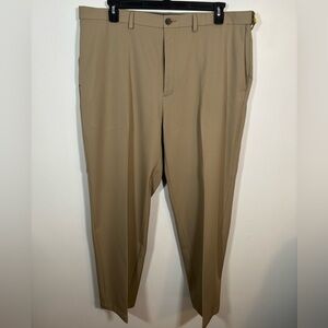 Haggar Cool 18 Pro Classic Fit Men’s Dress Pants Khaki Tan 42x29 Wrinkle Free